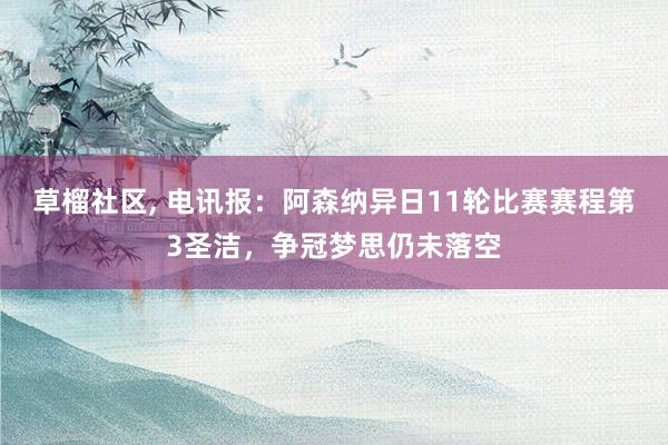 草榴社区， 电讯报：阿森纳异日11轮比赛赛程第3圣洁，争冠梦思仍未落空