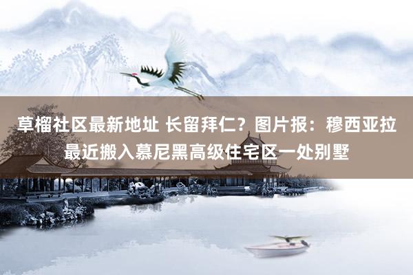 草榴社区最新地址 长留拜仁？图片报：穆西亚拉最近搬入慕尼黑高级住宅区一处别墅