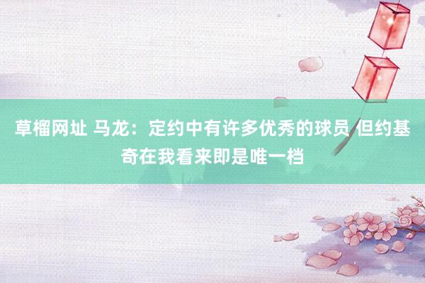 草榴网址 马龙：定约中有许多优秀的球员 但约基奇在我看来即是唯一档