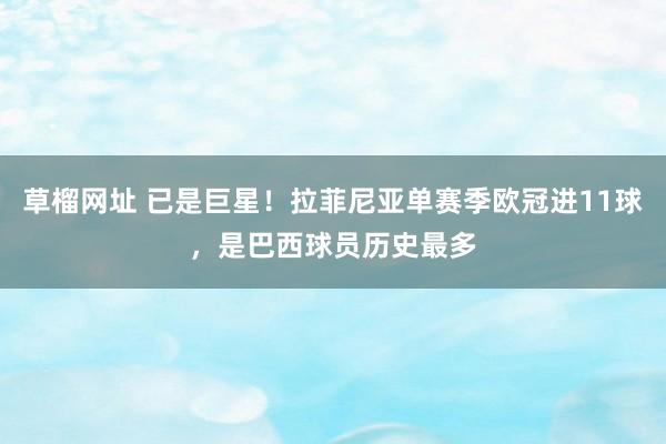 草榴网址 已是巨星！拉菲尼亚单赛季欧冠进11球，是巴西球员历史最多