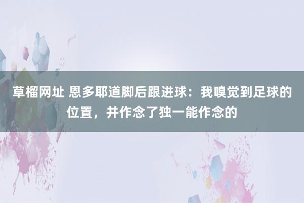草榴网址 恩多耶道脚后跟进球：我嗅觉到足球的位置，并作念了独一能作念的